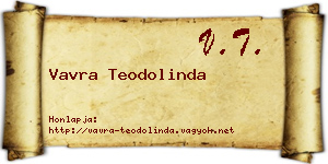 Vavra Teodolinda névjegykártya